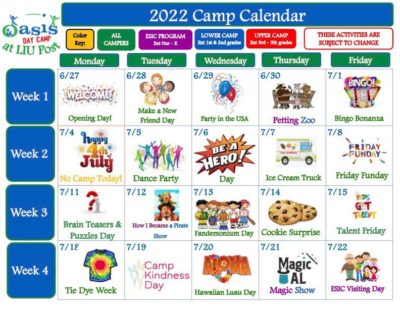 2022 LIU Summer Calendar Version 5